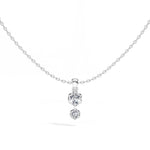 Axis Pendant Round Lab Grown Diamond Two Stone Hexagon Bezel Vertical