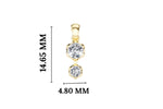 Axis Pendant Round Lab Grown Diamond Two Stone Hexagon Bezel Vertical