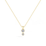 Axis Pendant Round Lab Grown Diamond Two Stone Hexagon Bezel Vertical