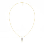 Axis Pendant Round Lab Grown Diamond Two Stone Hexagon Bezel Vertical