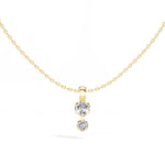 Axis Pendant Round Lab Grown Diamond Two Stone Hexagon Bezel Vertical