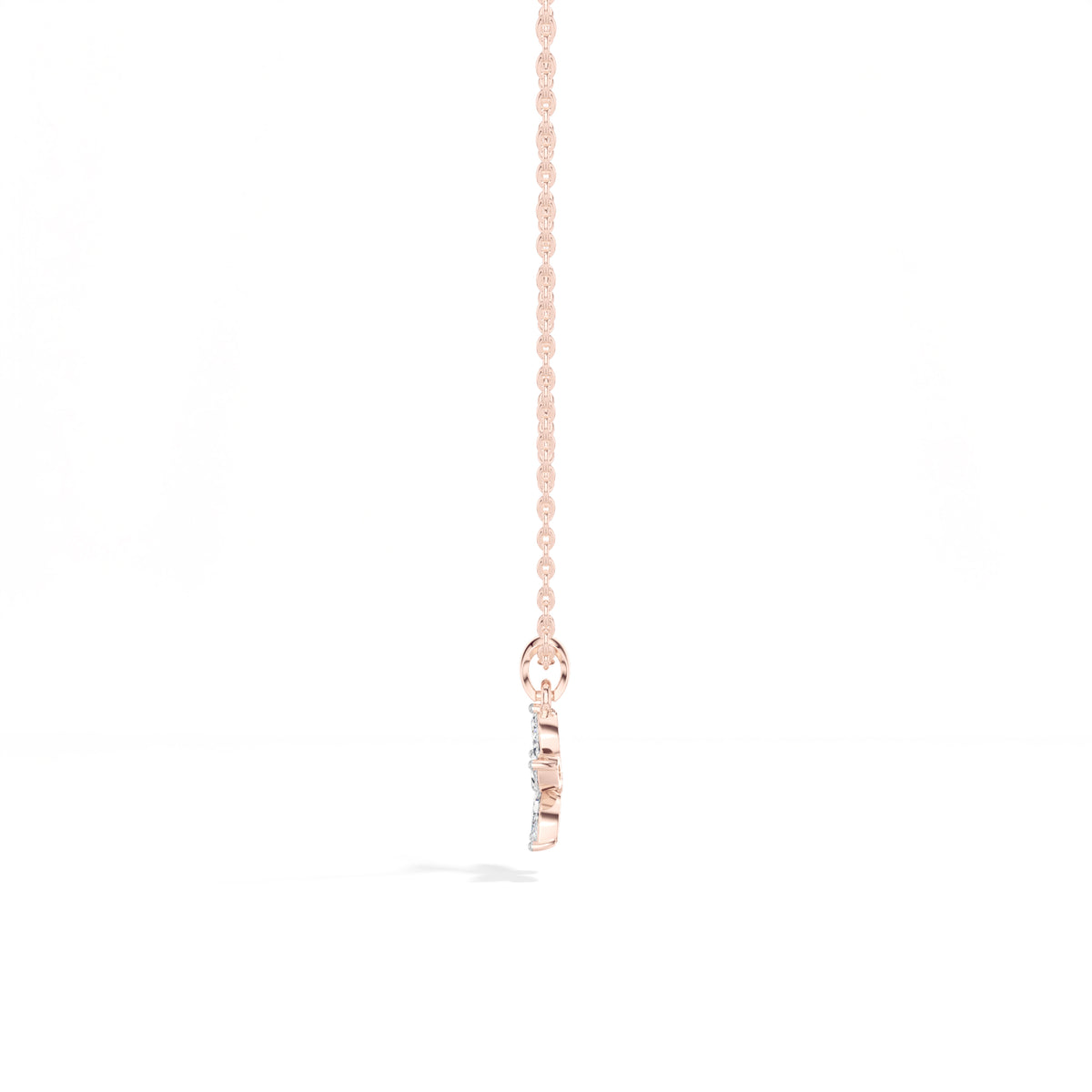 Fivefold Pendant Marquise Lab Grown Diamond Five Petal Flower