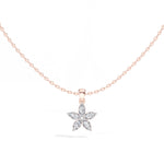 Fivefold Pendant Marquise Lab Grown Diamond Five Petal Flower