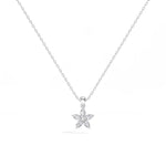 Fivefold Pendant Marquise Lab Grown Diamond Five Petal Flower