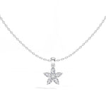 Fivefold Pendant Marquise Lab Grown Diamond Five Petal Flower
