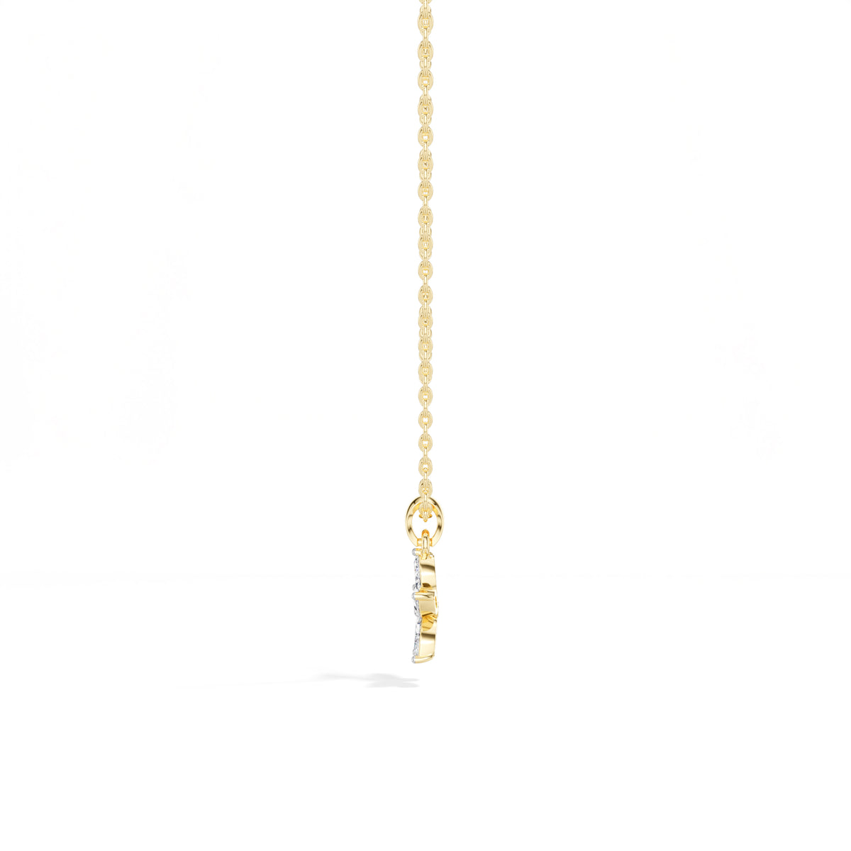 Fivefold Pendant Marquise Lab Grown Diamond Five Petal Flower