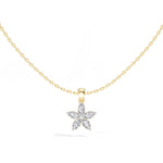 Fivefold Pendant Marquise Lab Grown Diamond Five Petal Flower