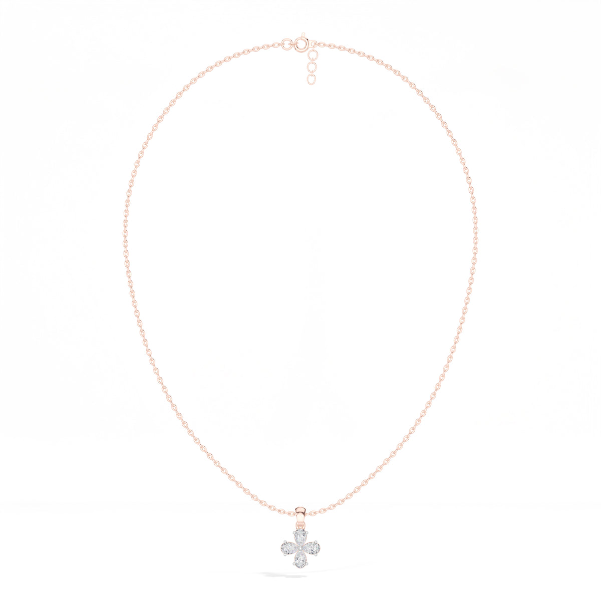 Clover Pendant Pear Lab Grown Diamond Four Petal Clover