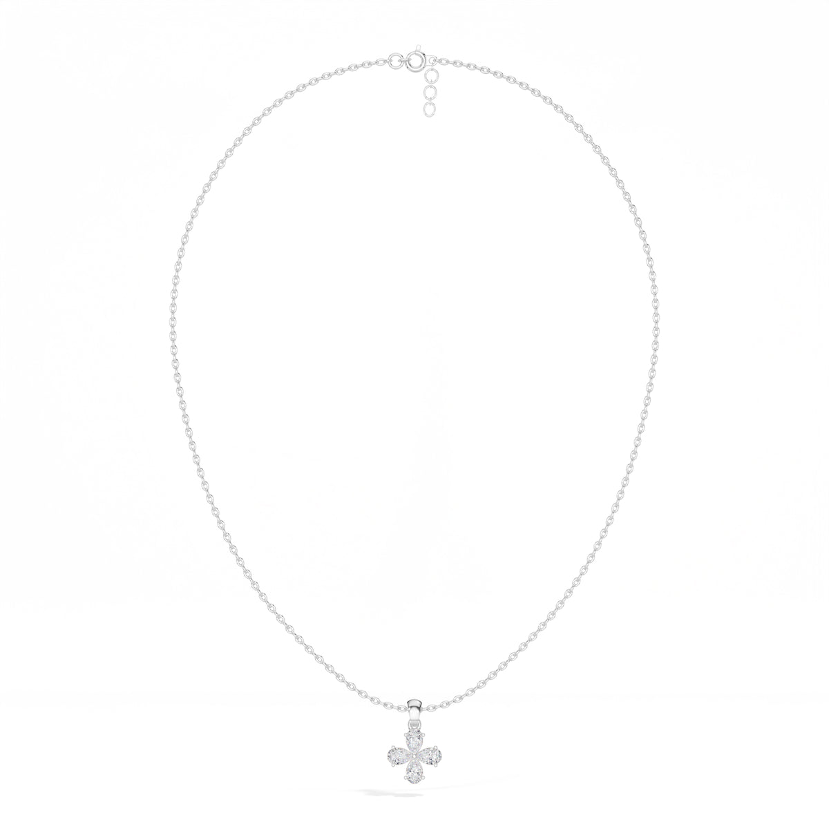 Clover Pendant Pear Lab Grown Diamond Four Petal Clover
