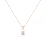 Teardrop Pendant Pear Lab Grown Diamond Bezel Set Solitaire