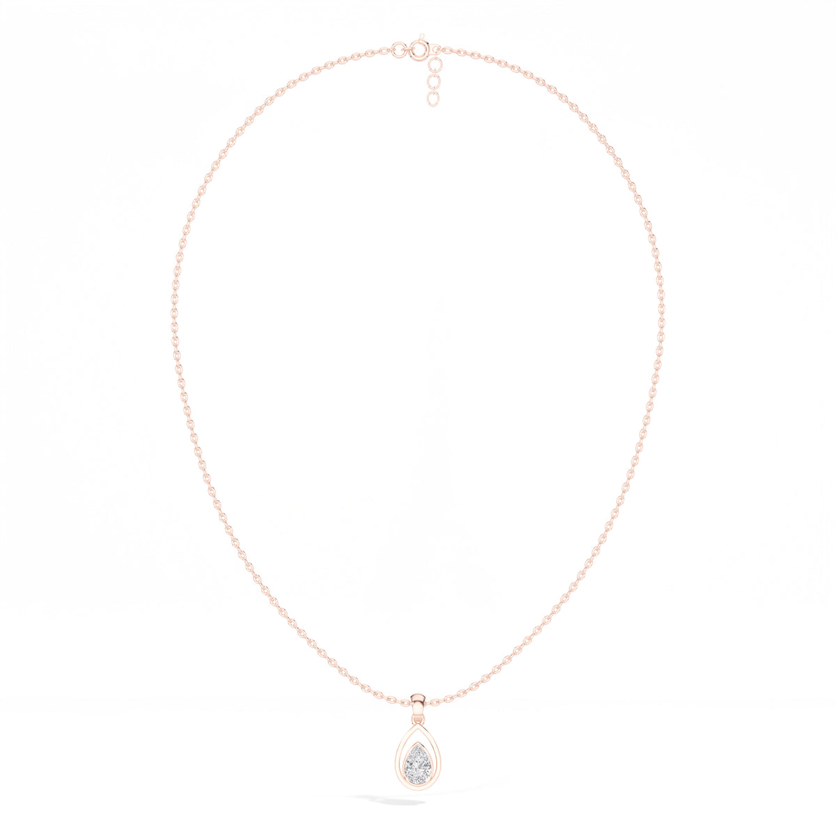 Teardrop Pendant Pear Lab Grown Diamond Bezel Set Solitaire