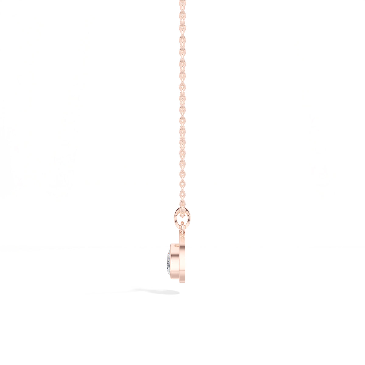 Teardrop Pendant Pear Lab Grown Diamond Bezel Set Solitaire