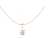 Teardrop Pendant Pear Lab Grown Diamond Bezel Set Solitaire