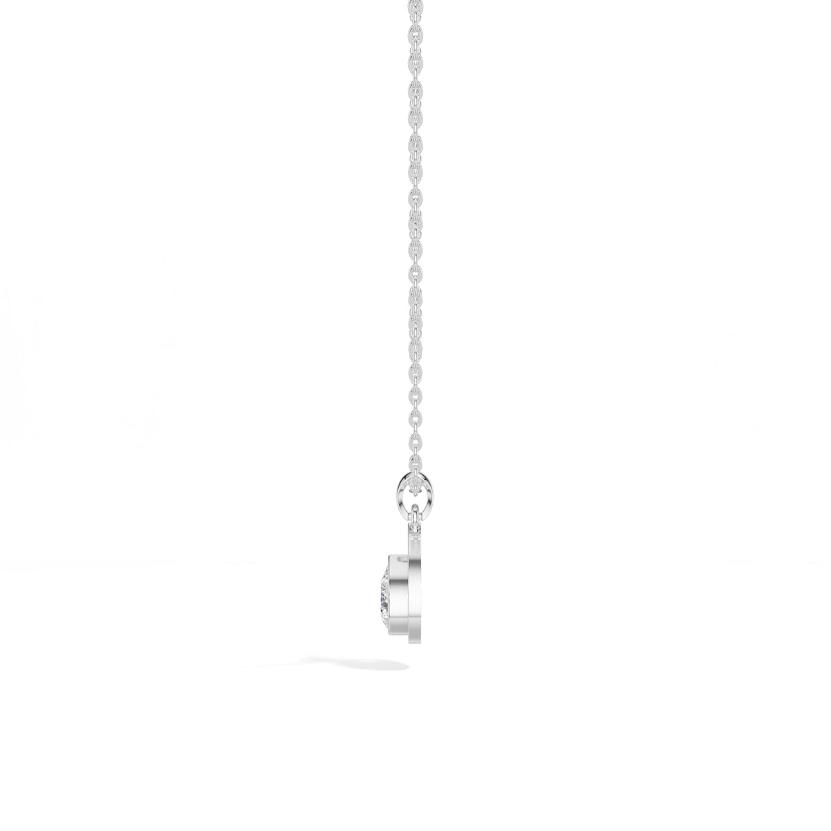 Teardrop Pendant Pear Lab Grown Diamond Bezel Set Solitaire