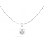 Teardrop Pendant Pear Lab Grown Diamond Bezel Set Solitaire