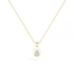 Teardrop Pendant Pear Lab Grown Diamond Bezel Set Solitaire