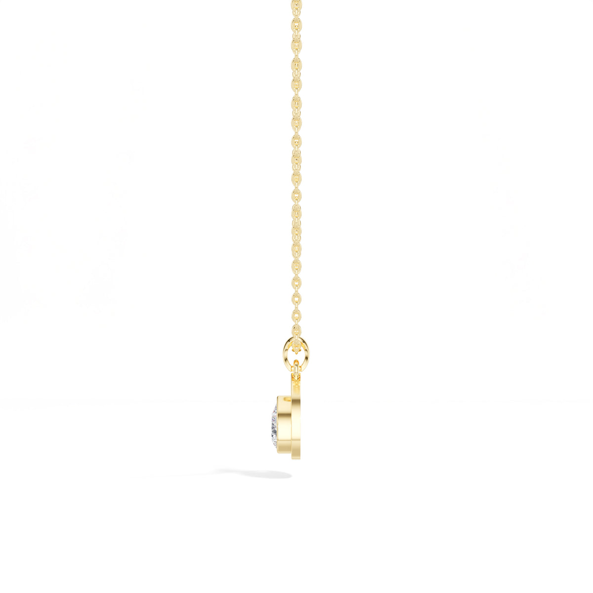 Teardrop Pendant Pear Lab Grown Diamond Bezel Set Solitaire