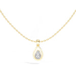 Teardrop Pendant Pear Lab Grown Diamond Bezel Set Solitaire