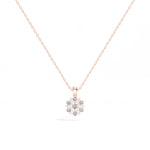 Snowflake Pendant Round Lab Grown Diamond Seven Stone Cluster