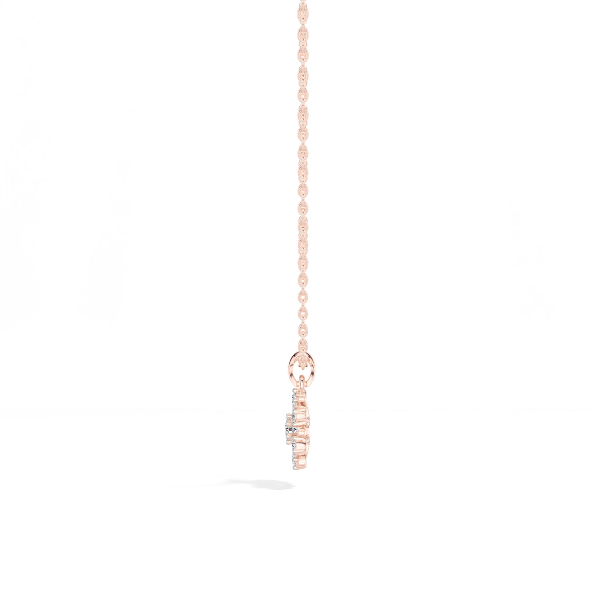 Snowflake Pendant Round Lab Grown Diamond Seven Stone Cluster