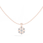 Snowflake Pendant Round Lab Grown Diamond Seven Stone Cluster