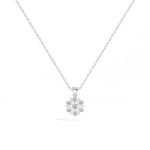 Snowflake Pendant Round Lab Grown Diamond Seven Stone Cluster