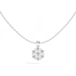 Snowflake Pendant Round Lab Grown Diamond Seven Stone Cluster