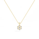 Snowflake Pendant Round Lab Grown Diamond Seven Stone Cluster