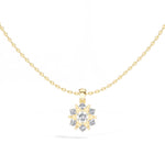 Snowflake Pendant Round Lab Grown Diamond Seven Stone Cluster