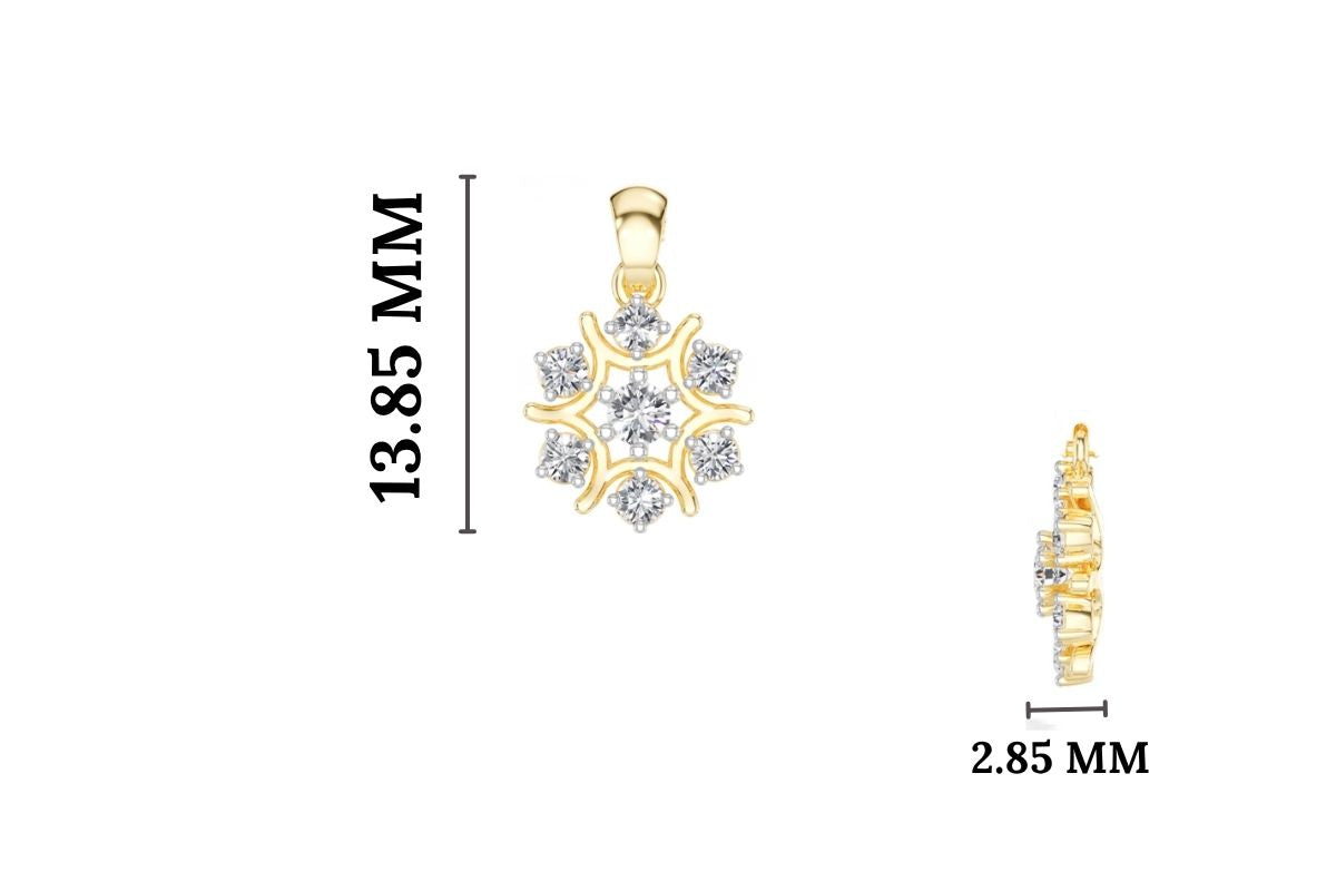 Snowflake Pendant Round Lab Grown Diamond Seven Stone Cluster