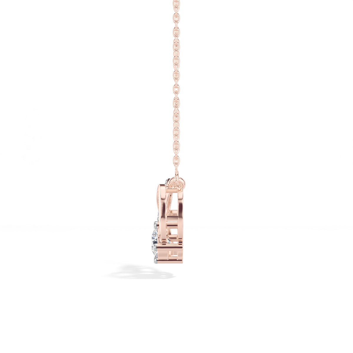 Round Lab Grown Diamond Interlocking Link Liena Pendant