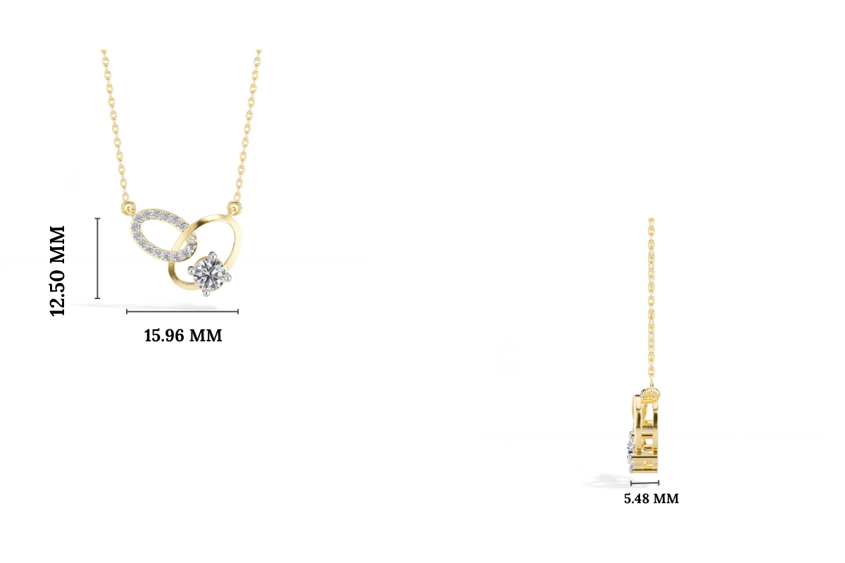 Round Lab Grown Diamond Interlocking Link Liena Pendant