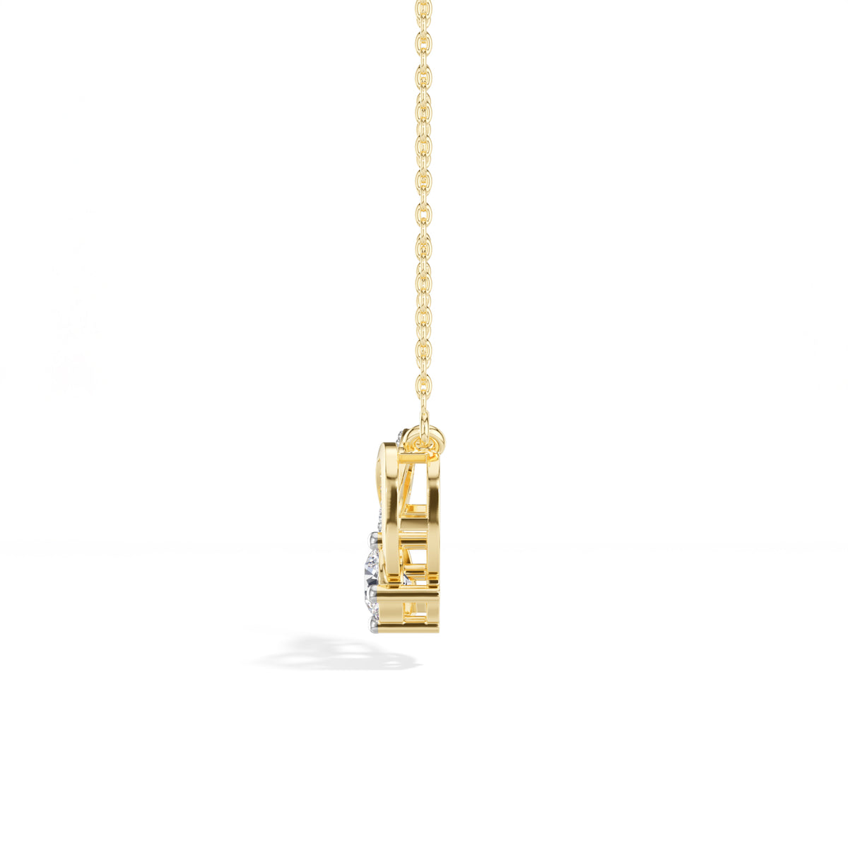 Round Lab Grown Diamond Interlocking Link Liena Pendant