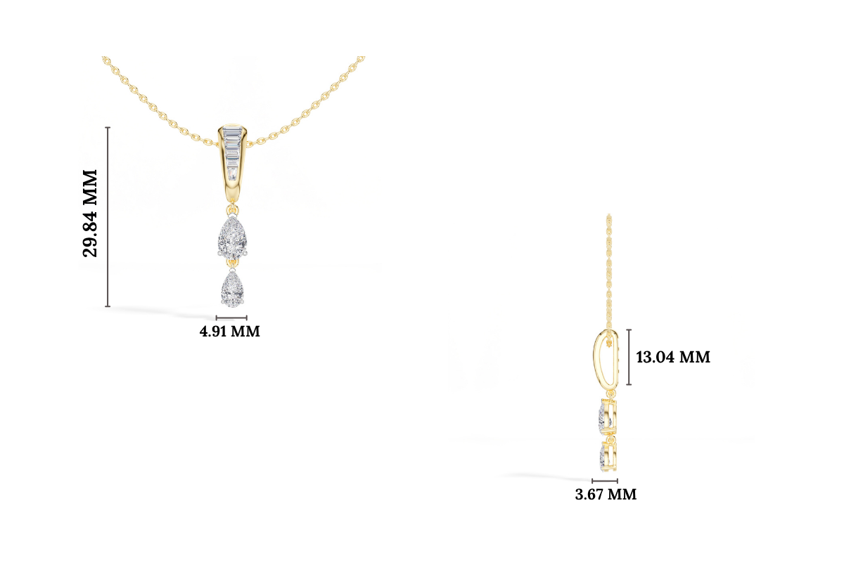 Graduated Pear Drop Lab Grown Diamond Pendant Marisol Necklace