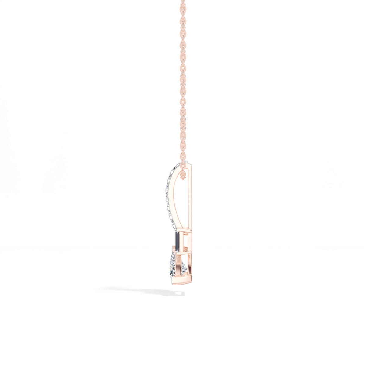Trillion Drop Lab Grown Diamond Bar Pendant Selvane Necklace