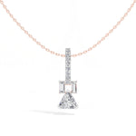 Trillion Drop Lab Grown Diamond Bar Pendant Selvane Necklace