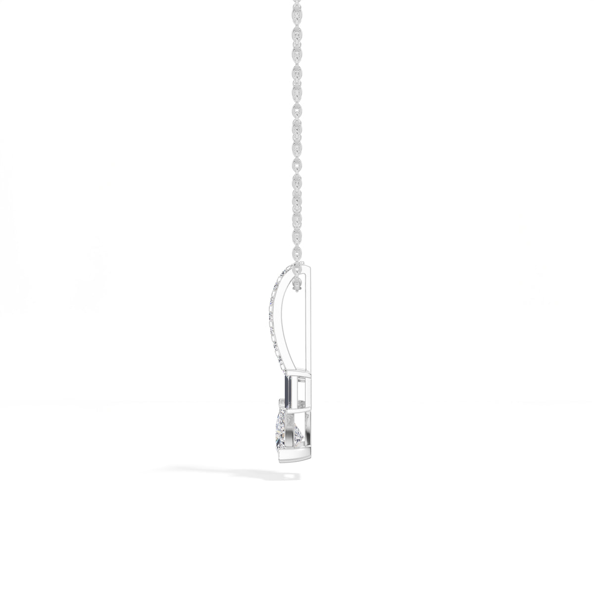 Trillion Drop Lab Grown Diamond Bar Pendant Selvane Necklace