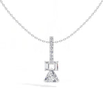 Trillion Drop Lab Grown Diamond Bar Pendant Selvane Necklace