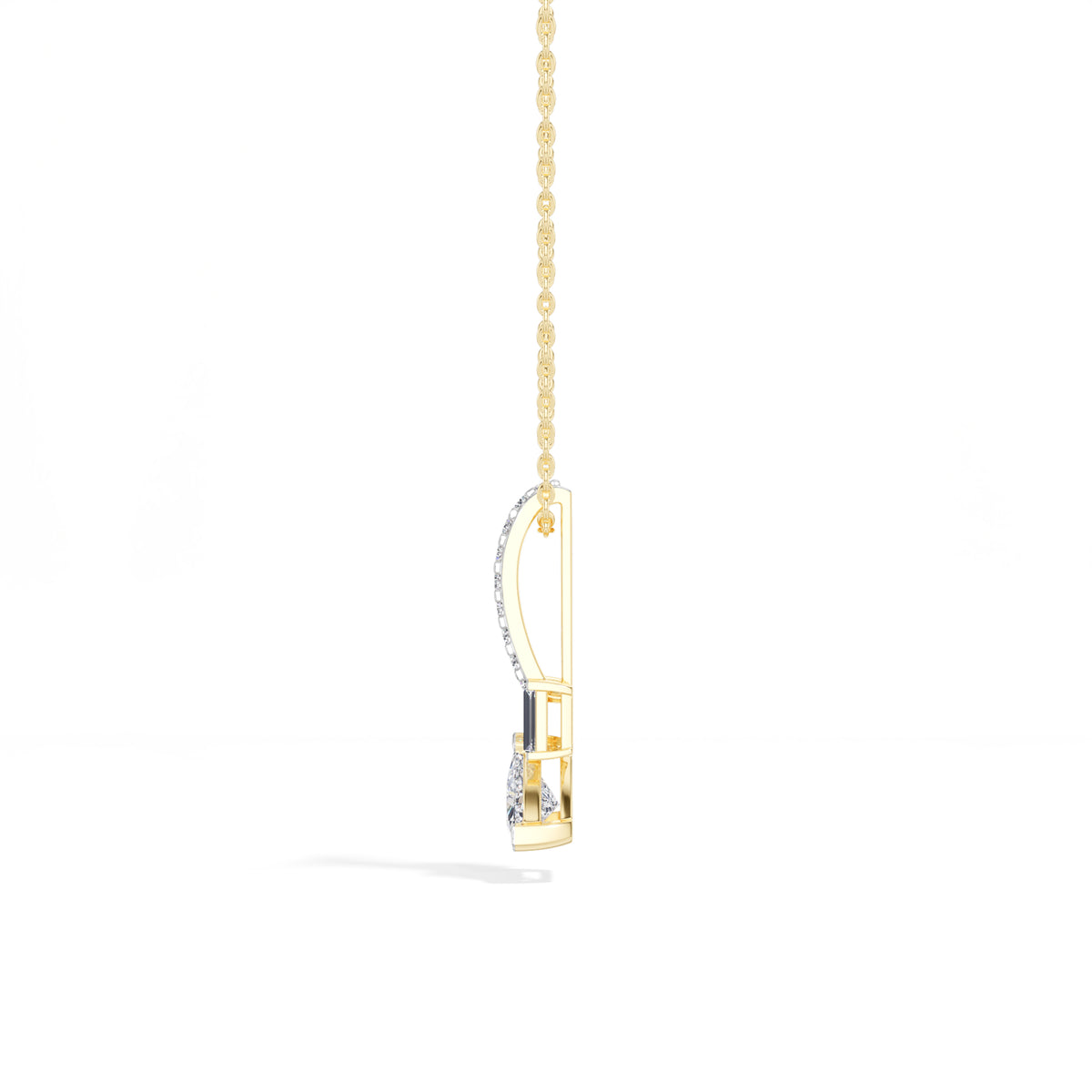 Trillion Drop Lab Grown Diamond Bar Pendant Selvane Necklace