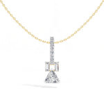Trillion Drop Lab Grown Diamond Bar Pendant Selvane Necklace