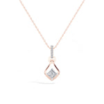 Princess-Cut Lab Grown Diamond Sculptural Pendant Kestrel Necklace 
