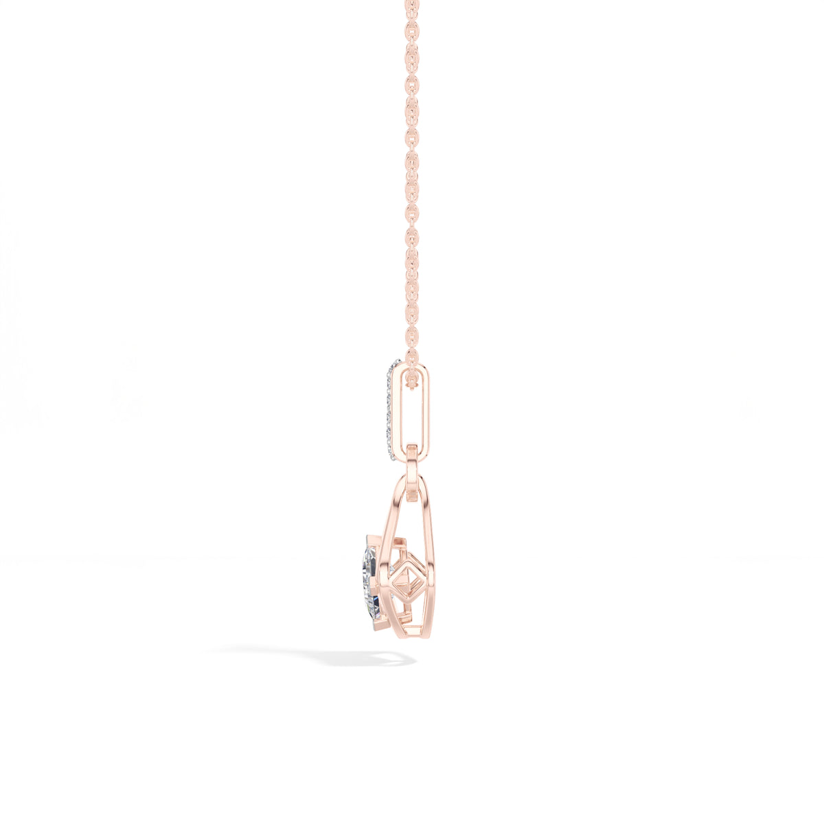 Princess-Cut Lab Grown Diamond Sculptural Pendant Kestrel Necklace 