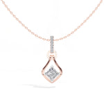 Princess-Cut Lab Grown Diamond Sculptural Pendant Kestrel Necklace 
