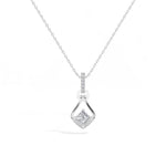 Princess-Cut Lab Grown Diamond Sculptural Pendant Kestrel Necklace 