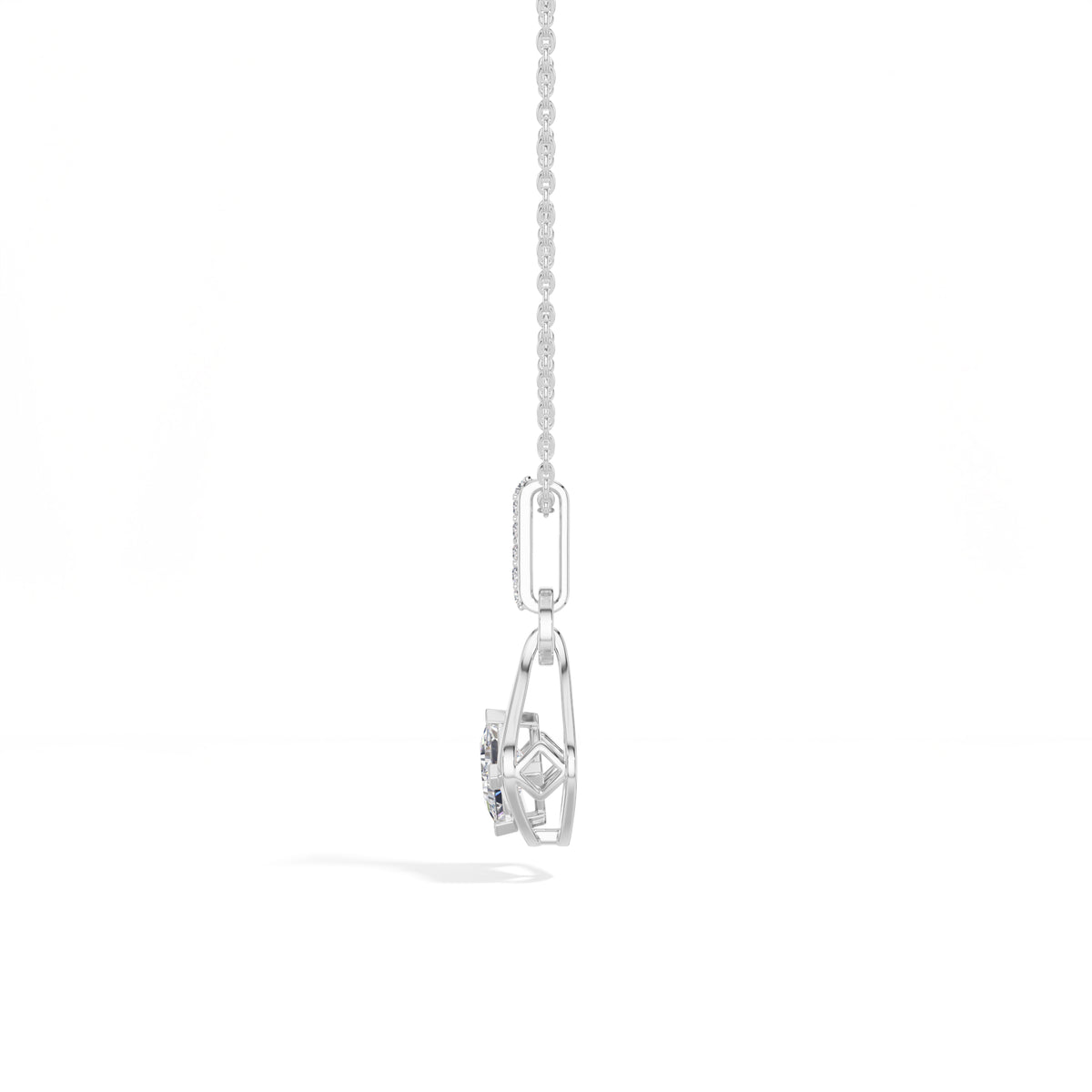 Princess-Cut Lab Grown Diamond Sculptural Pendant Kestrel Necklace 