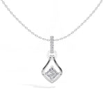 Princess-Cut Lab Grown Diamond Sculptural Pendant Kestrel Necklace 