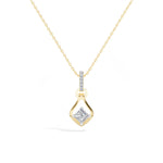 Princess-Cut Lab Grown Diamond Sculptural Pendant Kestrel Necklace 