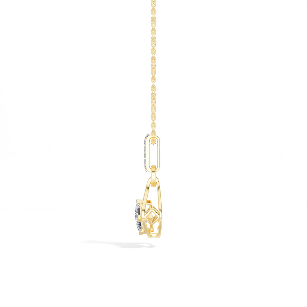 Princess-Cut Lab Grown Diamond Sculptural Pendant Kestrel Necklace 
