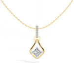 Princess-Cut Lab Grown Diamond Sculptural Pendant Kestrel Necklace 