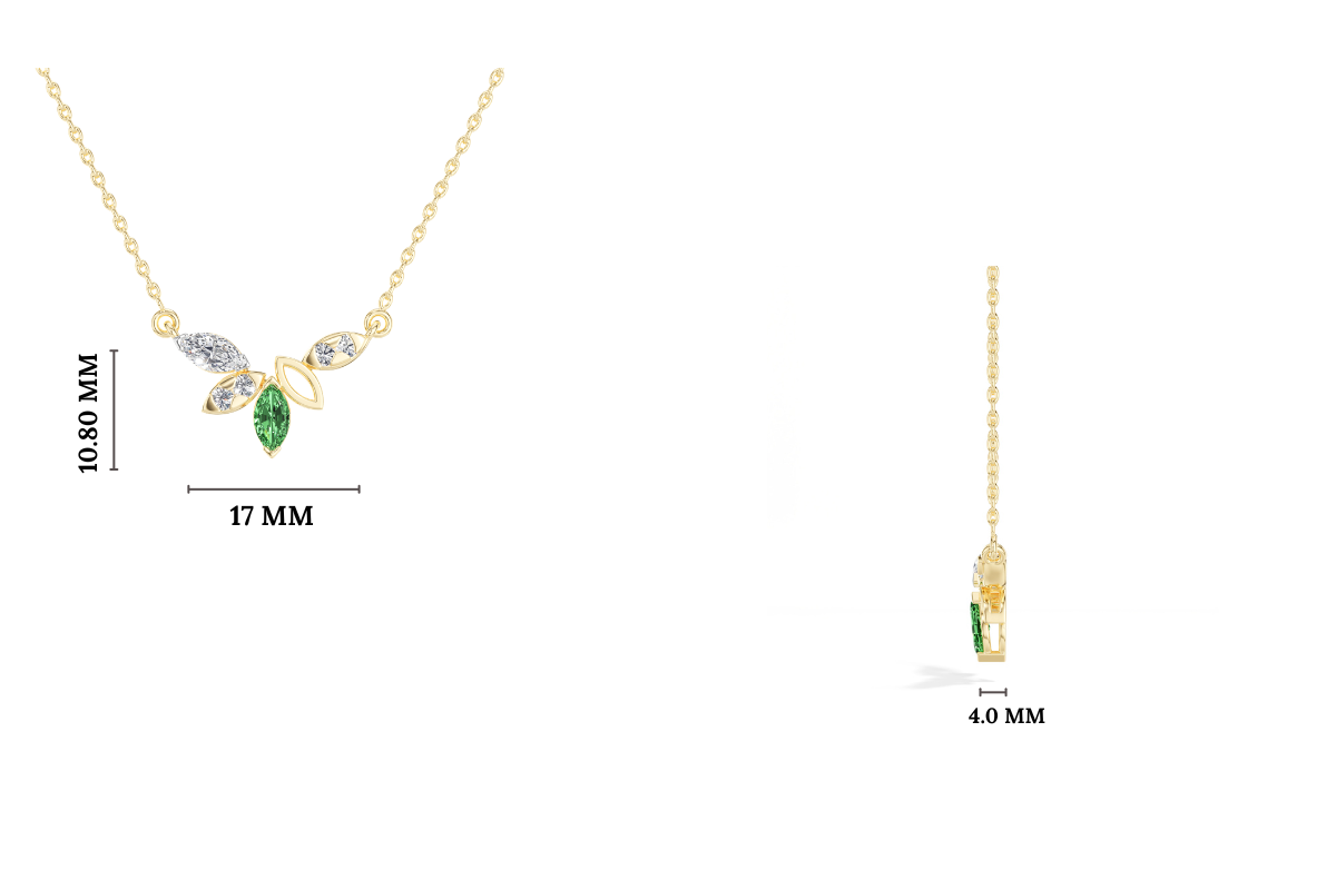 Marquise & Round Lab Grown Diamond Cluster Marlena Pendant  